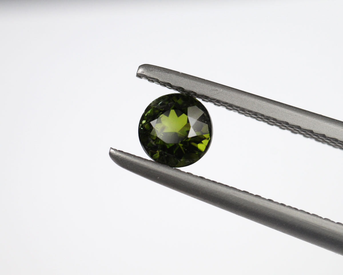 Turmalin rund grön 5 mm 0,5 ct