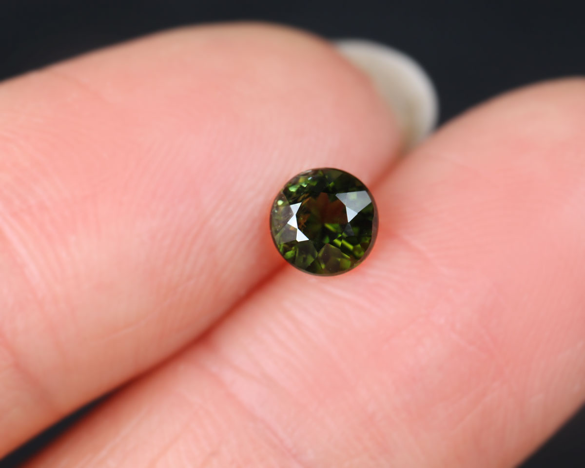 Turmalin rund grön 5 mm 0,5 ct