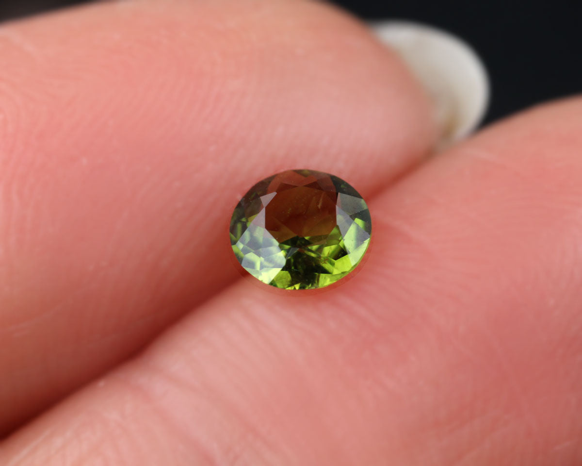 Turmalin rund grön 5 mm 0,37 ct