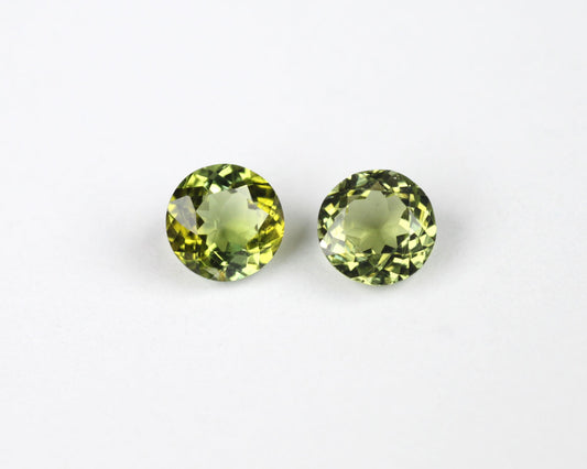 Tourmaline green round 4 mm pair 0.58 ct total