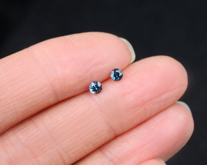 Spinel Blue round Pair 3 mm 0.34 ct