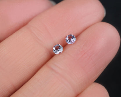 Spinel purple round 3 mm pair 0.29 ct