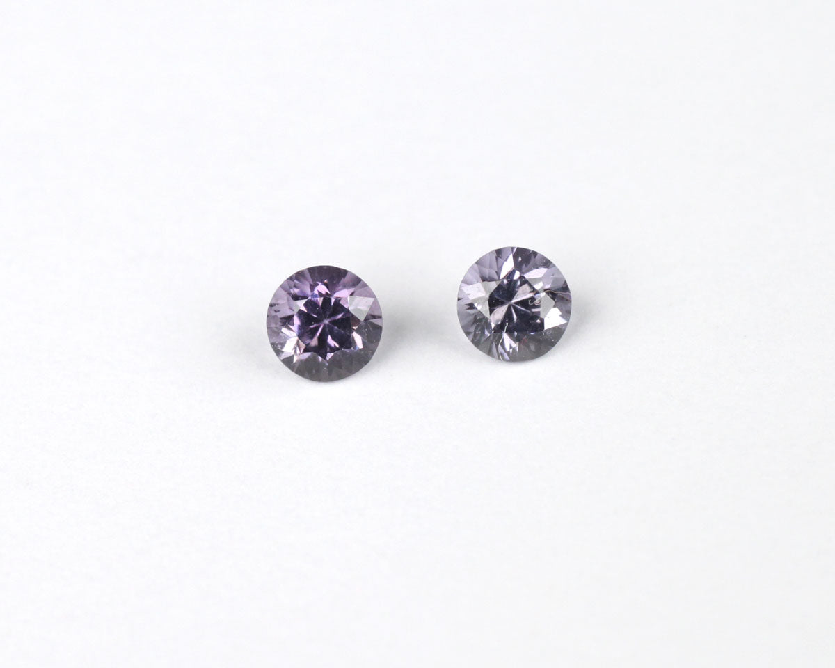 Spinel purple round 3 mm Pair 0.27 ct