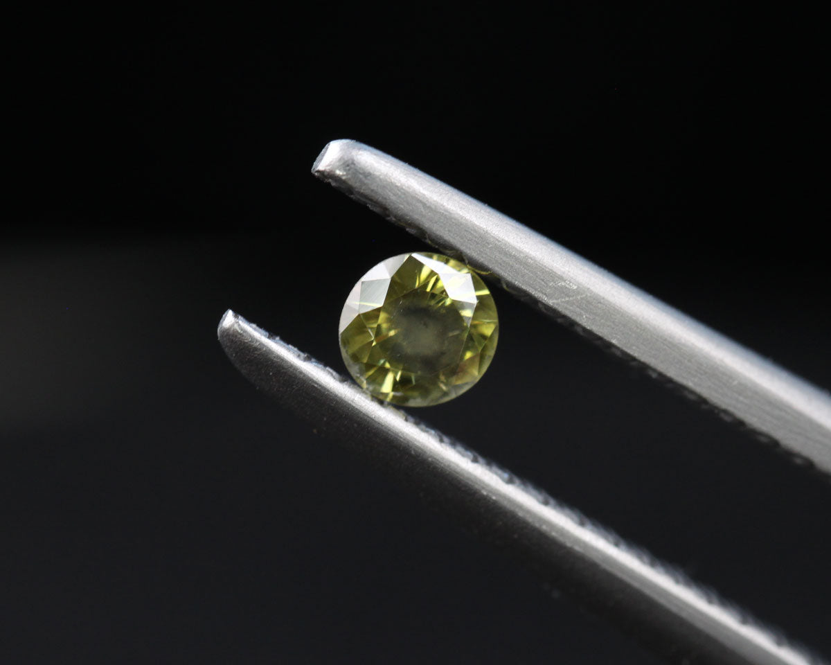 Green diamond  round 3 mm 0.12 ct