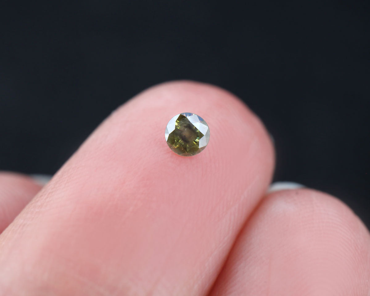 Green diamond  round 3 mm 0.12 ct