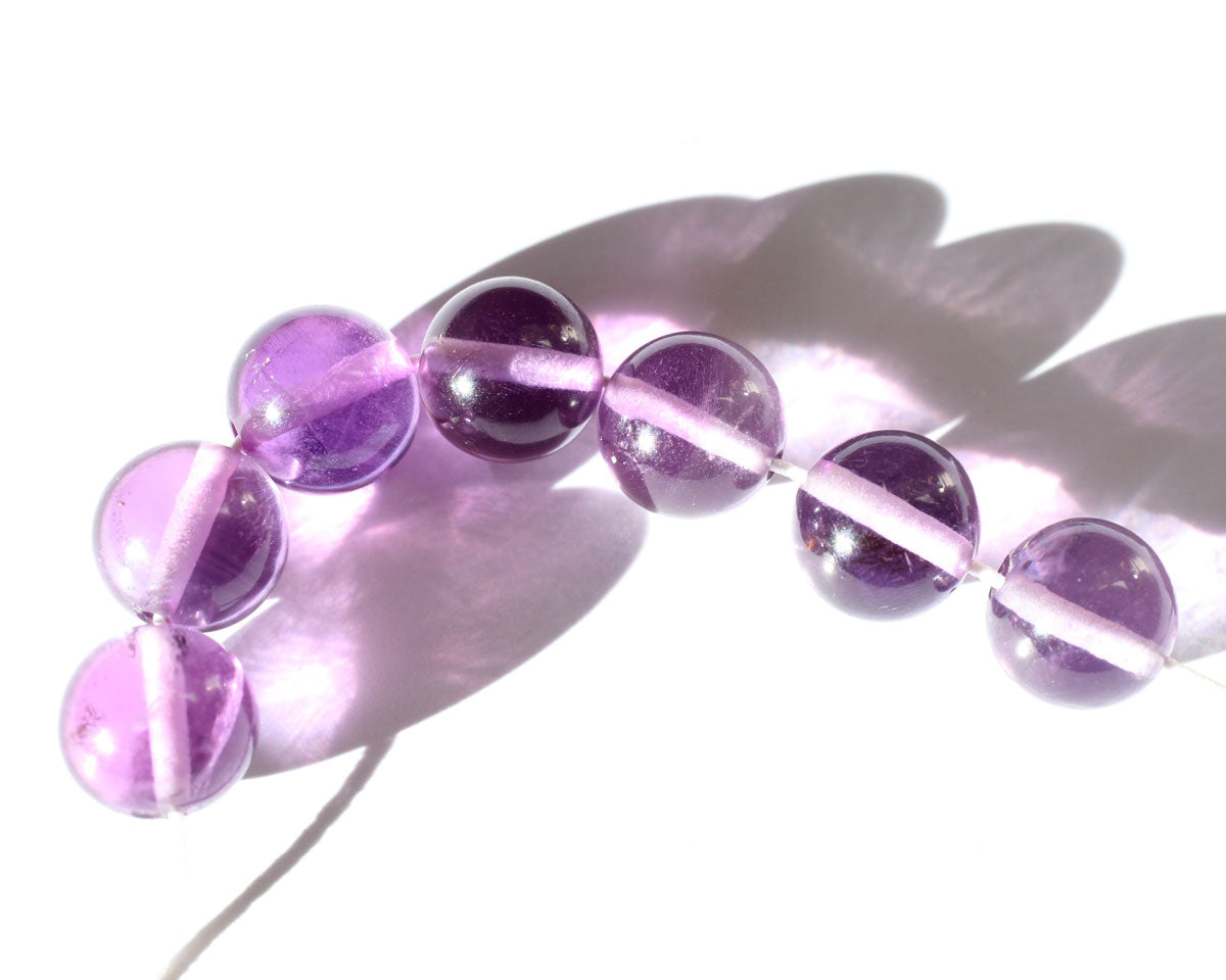 Amethyst drilled 8 mm beads