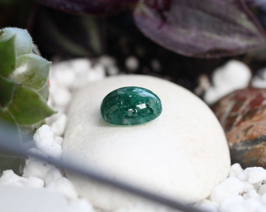 Cabochon cut Shakiso Emerald Oval 11x9 mm 3.75 ct
