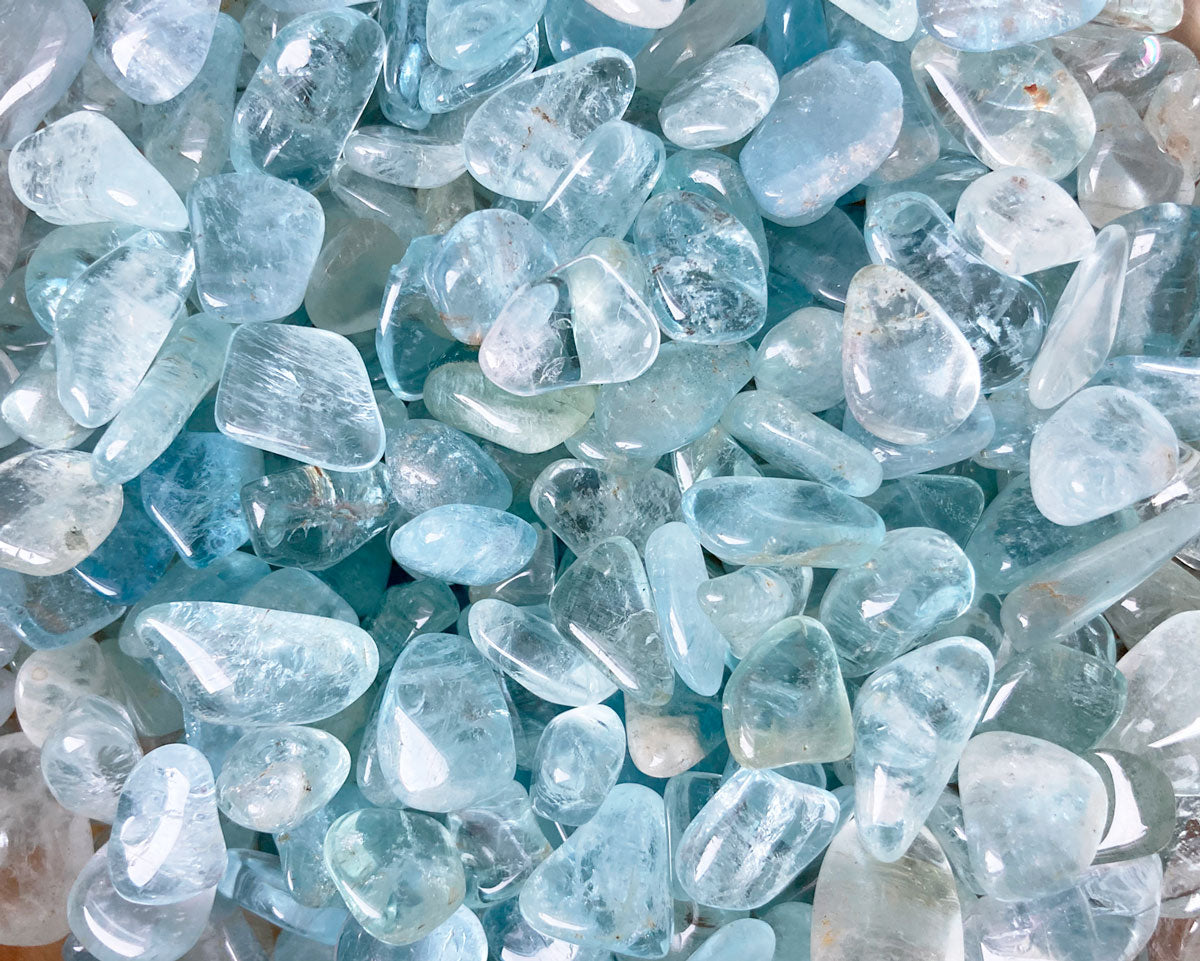 Tumbled aquamarine