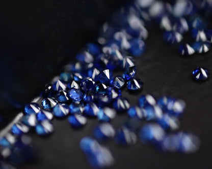 Blå safirrund kalibrerad 1 mm