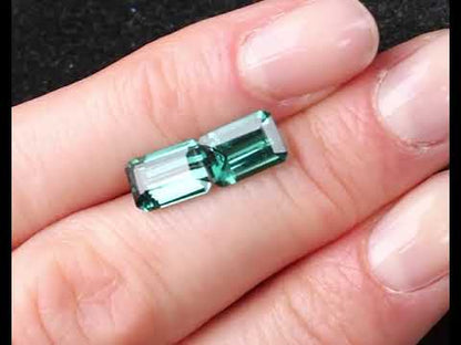 Turmalinpar Grönaktigtblå 6x8 mm 3,1 ct
