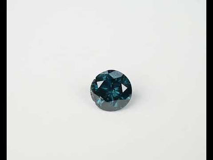 Blå diamant rund 6 mm 1 ct