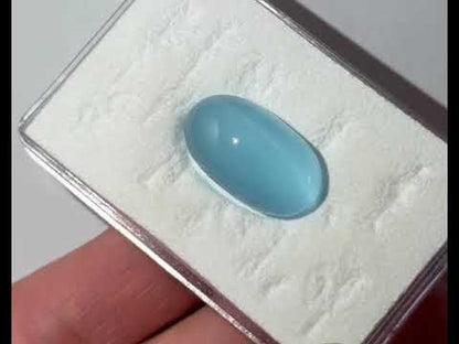 Aquamarine cabochon Chatoyant oval blå 26 mm 16 ct