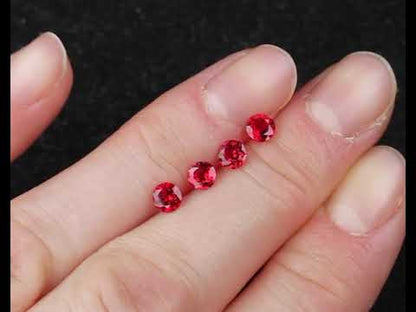 Safir rund rödorange 4mm