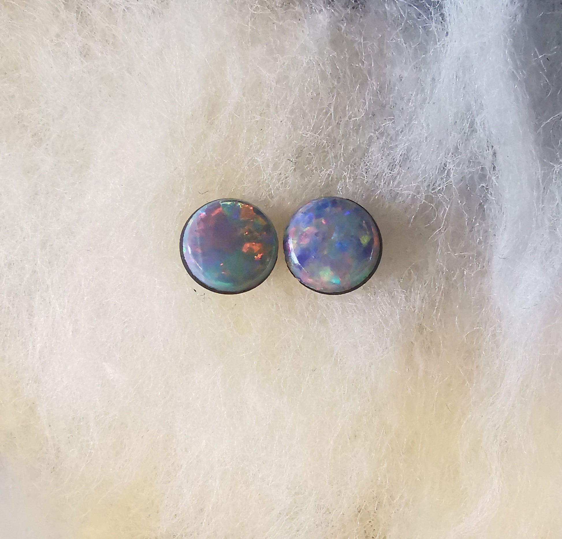 Australian Opal Doublet Round 4 mm Pair
