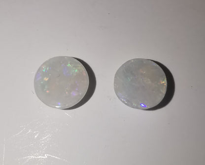 Australian White Opal Round 5 mm Pair