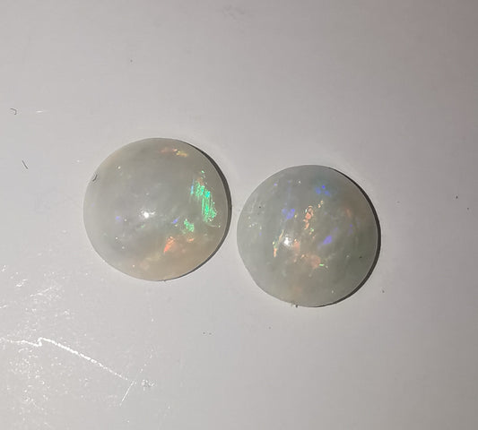 Australian White Opal Round 5 mm Pair