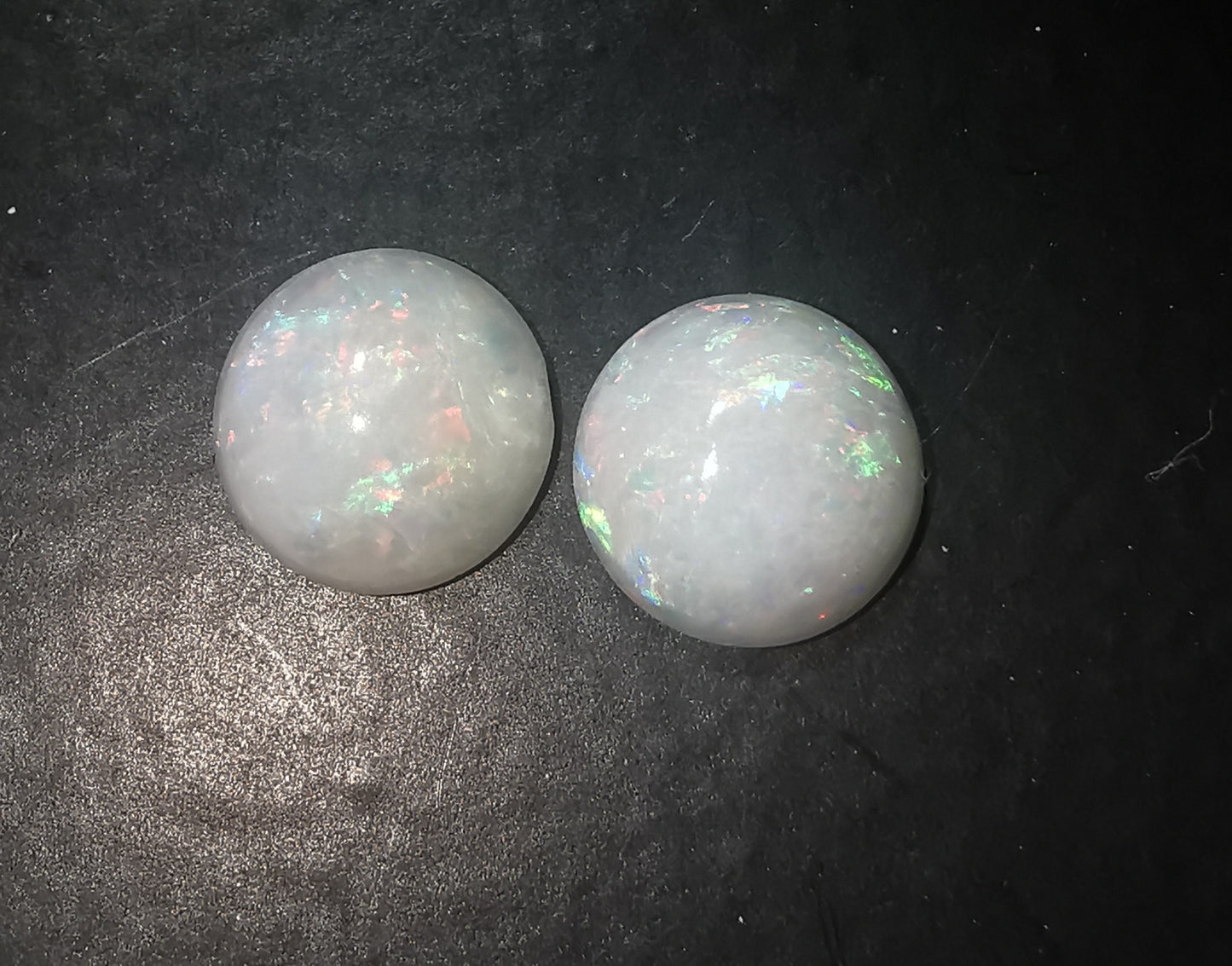 Australian White Opal Round 6 mm Pair
