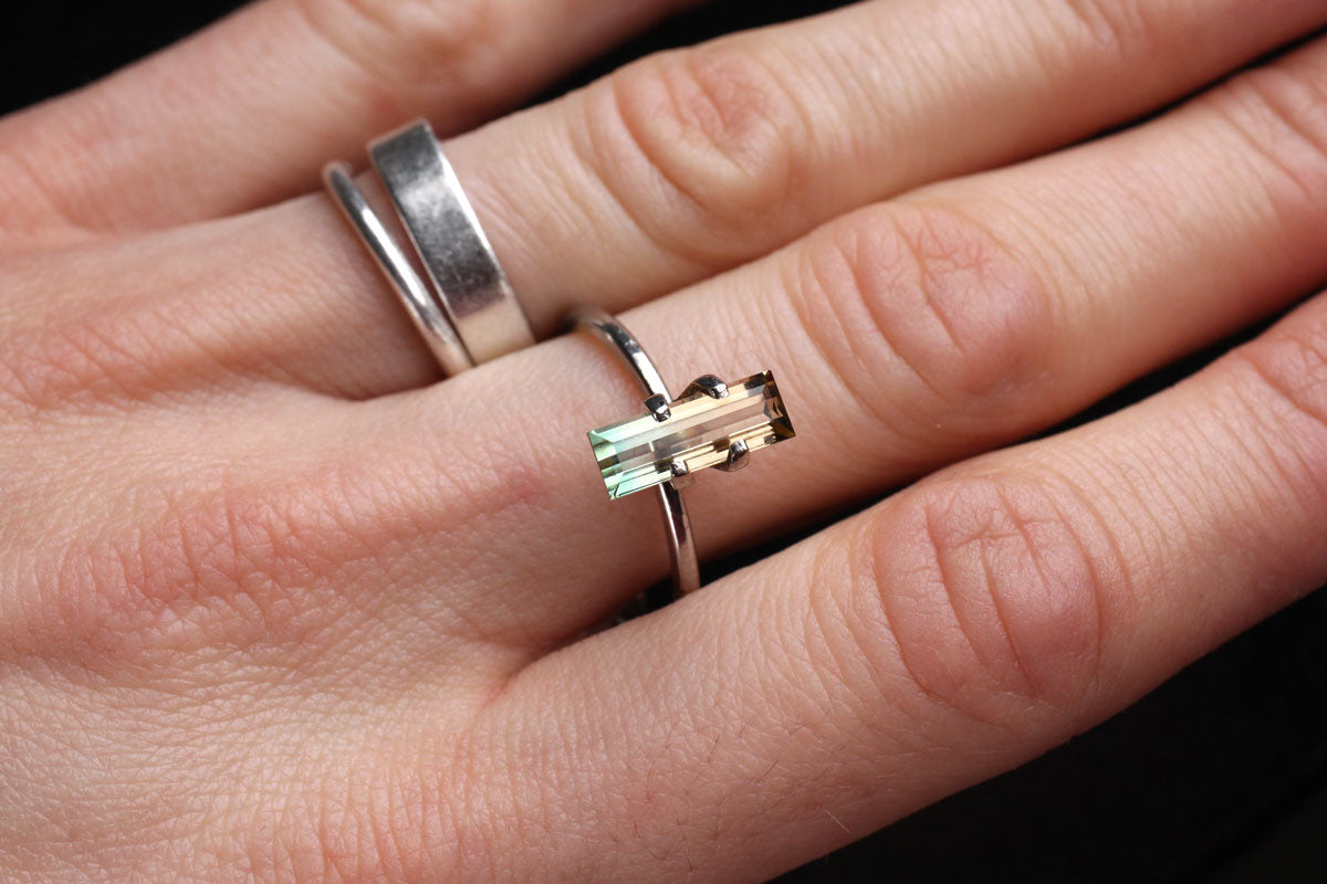 Bicolor Tourmaline Baguette 1.4 ct