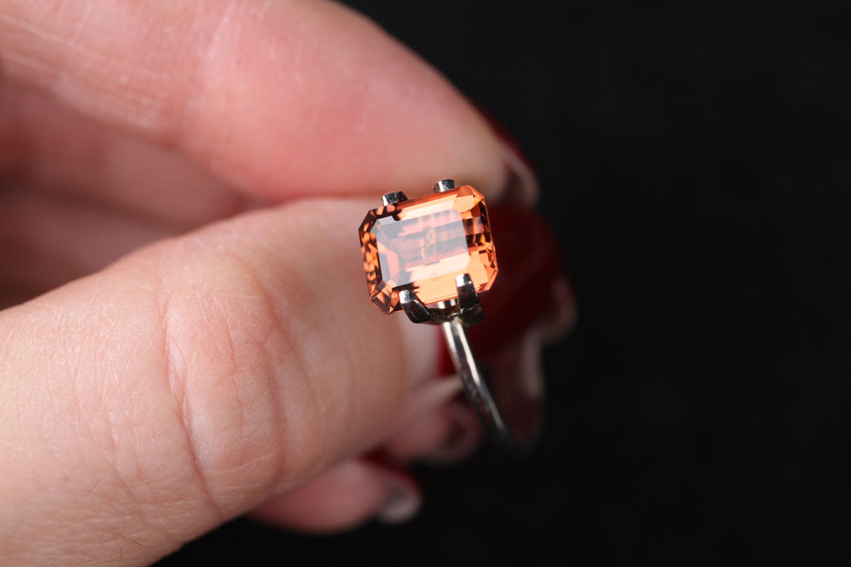 Orange Tourmaline Emerald Cut 2.1 ct