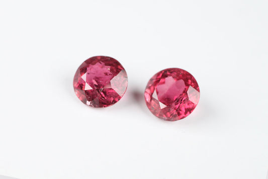 Pink Tourmaline Round 8 mm Pair