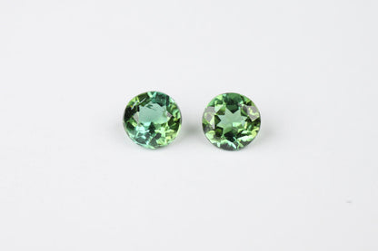 Green Tourmaline Round 4.35 mm Pair