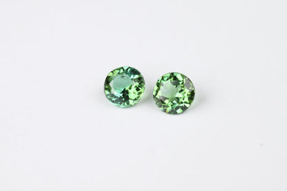 Green Tourmaline Round 4.35 mm Pair