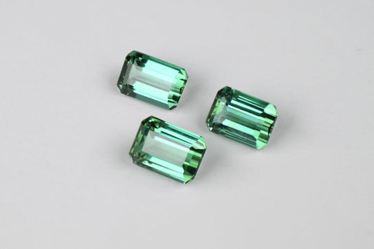 Green Tourmaline Emerald Cut 7x5 mm Lot