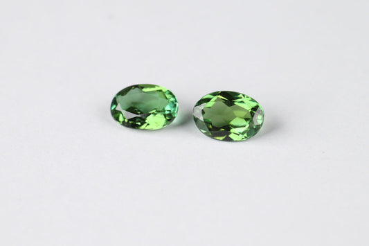 Green Tourmaline Oval 6x4 mm Pair