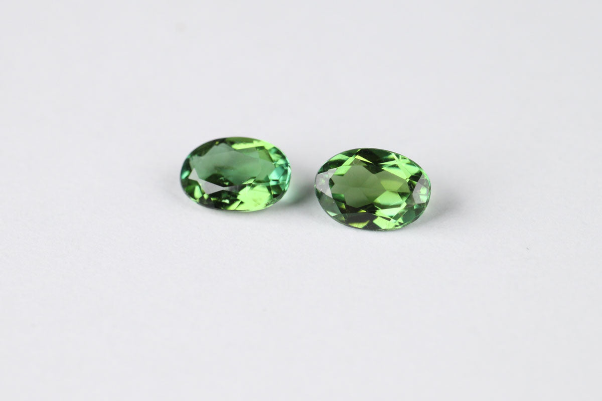 Green Tourmaline Oval 6x4 mm Pair