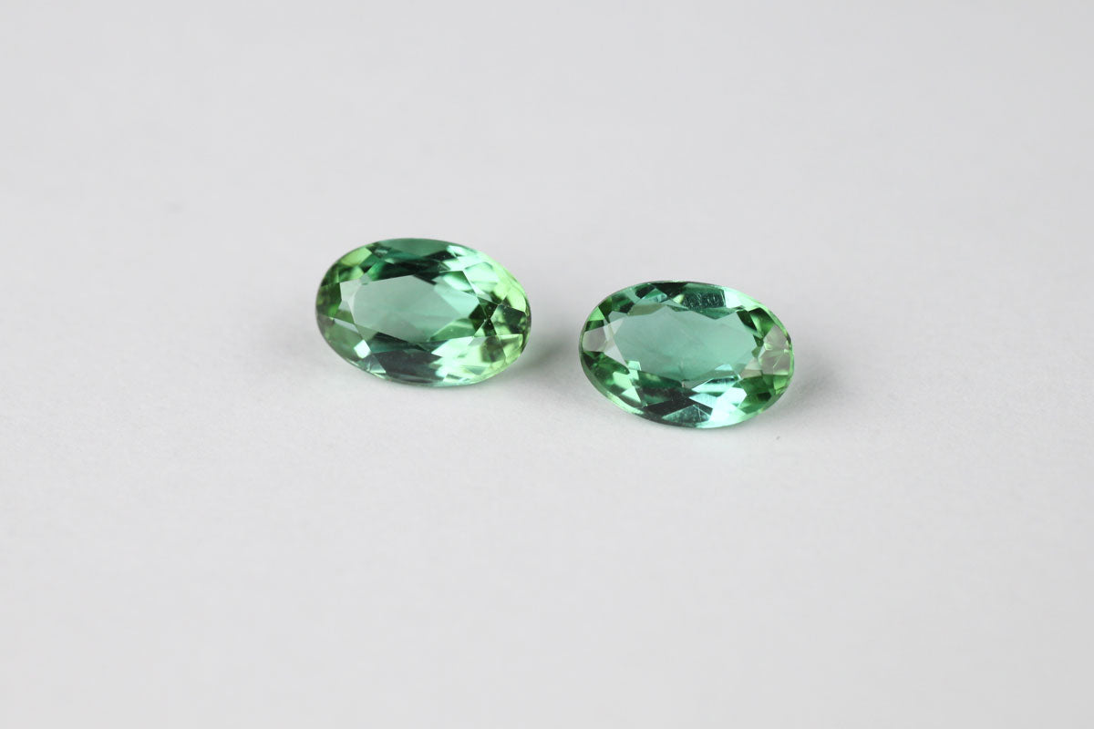 Green Tourmaline Oval 6x4 mm Pair