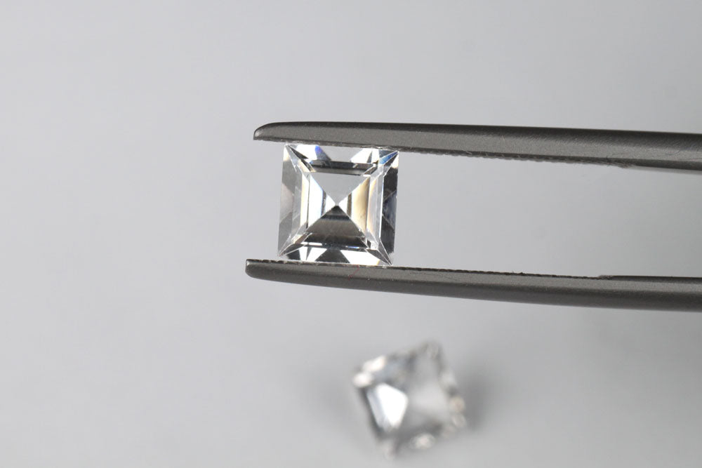 Rock Crystal Square 6x6 mm Pair
