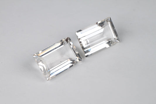 Rock Crystal Rectangle 15x10 mm Pair