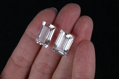 Rock Crystal Rectangle 15x10 mm Pair