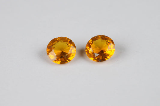 Citrine Round 6 mm Pair