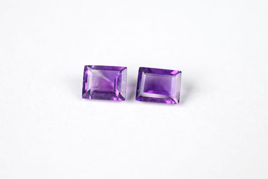 Amethyst Rectangle 5x4 mm Pair