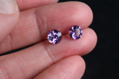 Amethyst Round 6 mm Pair
