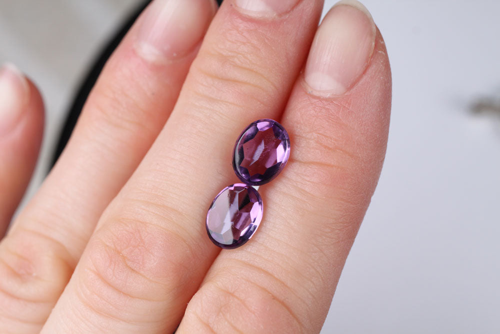 Amethyst Puresse Oval 3.3 ct Pair
