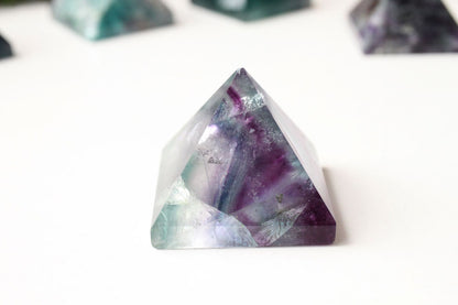 Fluorite Pyramid White-Green-Purple 4 cm
