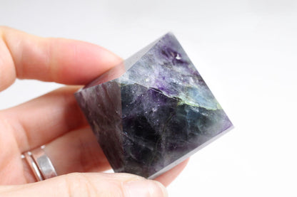 Fluorite Pyramid Purple-White-Green 4 cm