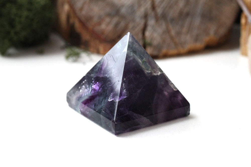Fluorite Pyramid Purple-Green-White 4 cm