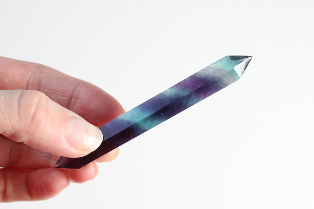 Fluorite Double Point Purple + Green