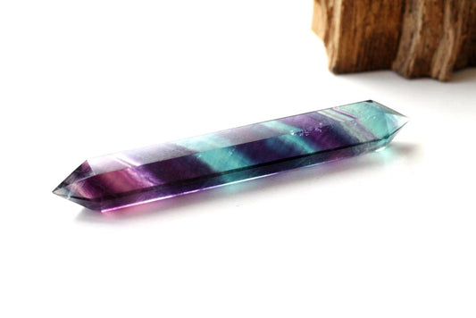 Fluorite Double Point Purple + Green