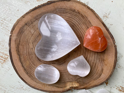 Selenite Hearts and Oval