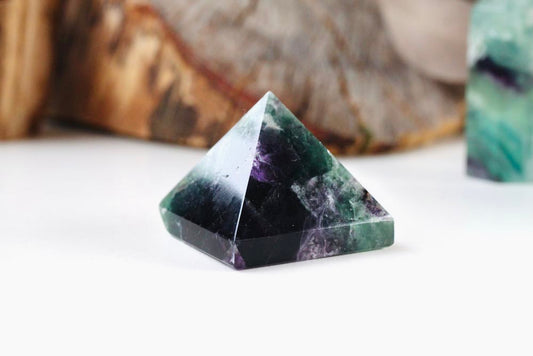 Fluorite Pyramid 3 cm Green-Purple-White