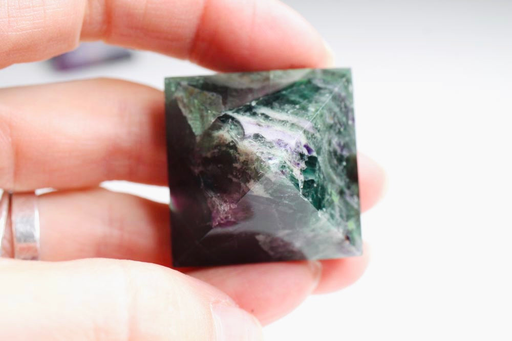 Fluorite Pyramid 3 cm Green-Purple-White