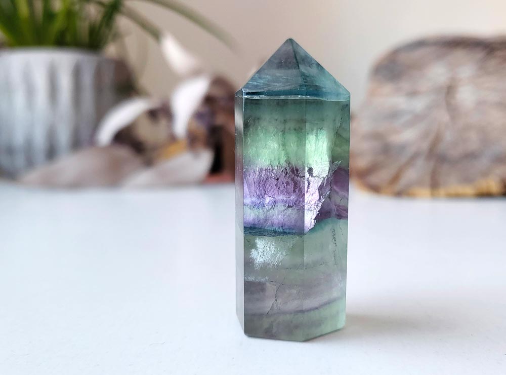 Rainbow Fluorite Point 1