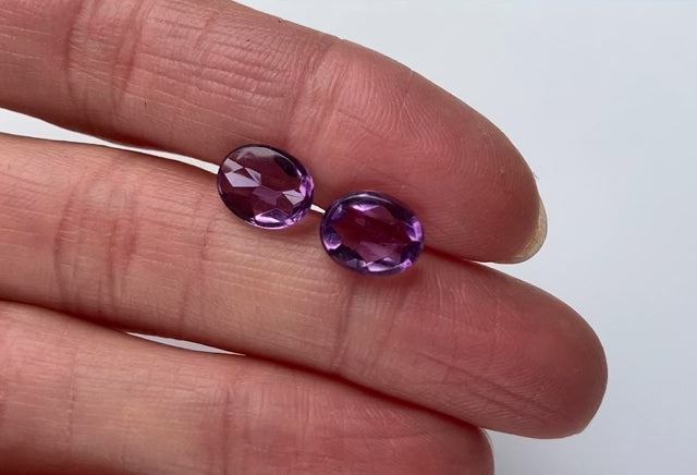 Amethyst Puresse Oval 3.3 ct Pair
